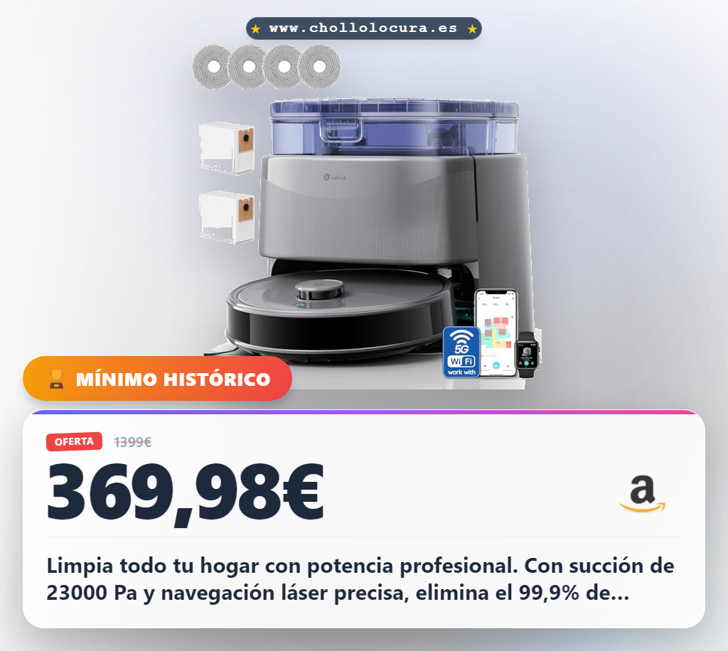Aprovecha el robot aspirador Lefant M3 Ultra con estación de autolimpieza y navegación láser 360° en oferta