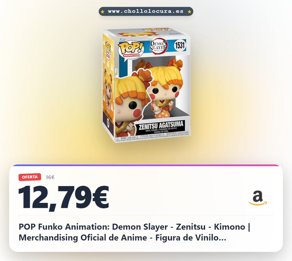 POP Funko Animation: Demon Slayer - Zenitsu - Kimono | Merchandising Oficial de Anime - Figura de Vinilo Coleccionable para Decoración - Regalo Friki de Cumpleaños