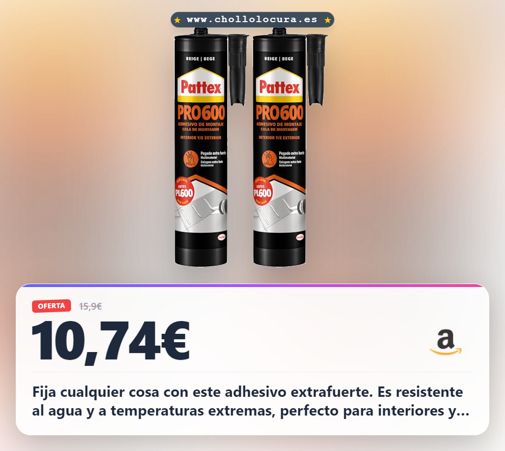 Encuentra el adhesivo Pattex PL600 extrafuerte y beige para interiores y exteriores en oferta