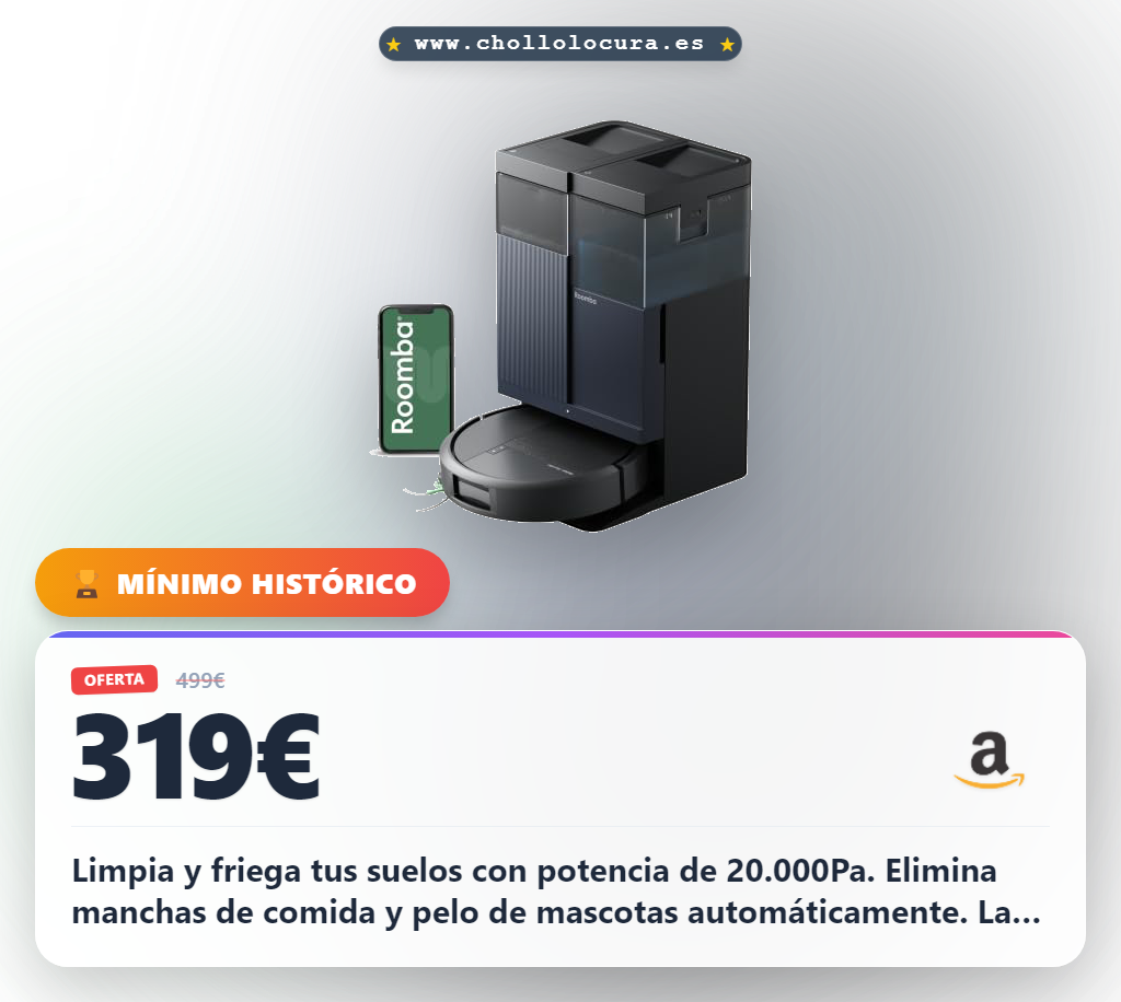 Aprovecha el Roomba Plus 415 Combo con AutoWash y mapeo LiDAR en oferta histórica para suelos impecables