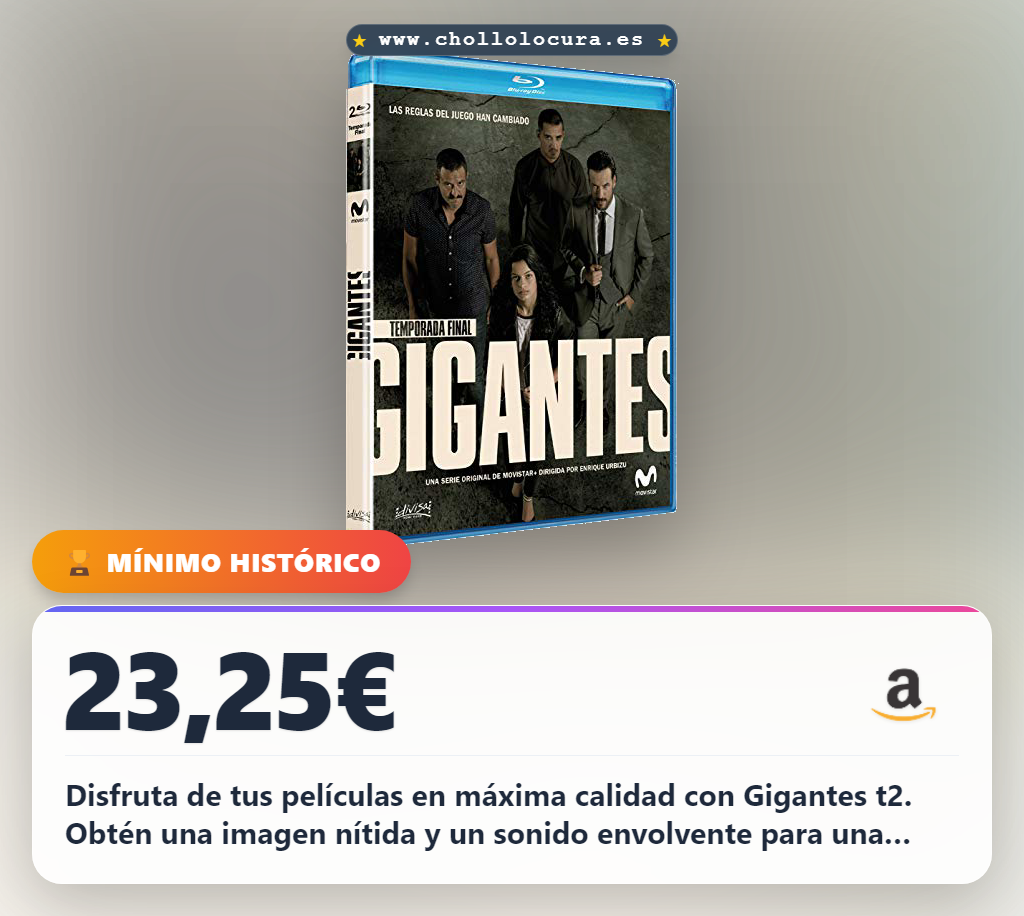 Consigue Gigantes t2 en Blu-ray BD al mejor precio de oferta histórica para disfrutar hoy mismo de la película.