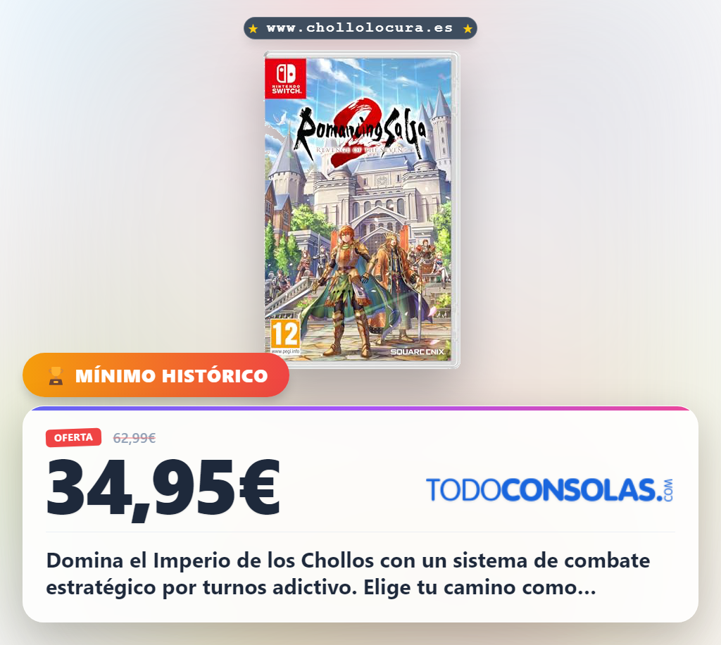 Adquiere Square Enix Romancing Saga 2 para Nintendo Switch con combate estratégico y voces en japonés al mejor precio