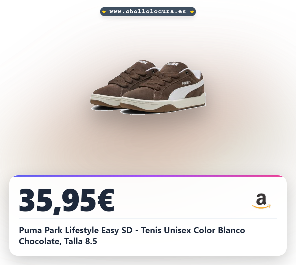 Puma Park Lifestyle Easy SD - Tenis Unisex Color Blanco Chocolate, Talla 8.5