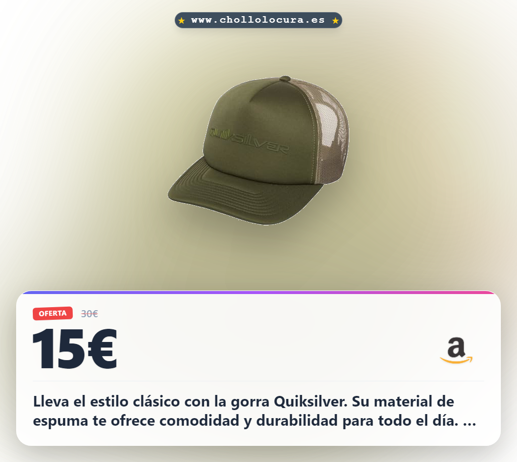 Aprovecha la gorra Quiksilver Classic Foam Omni Trucker marrón con visor semi-curvo en oferta histórica