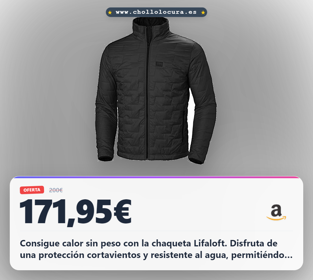 Aprovecha la chaqueta Helly Hansen Lifaloft para hombres: aislamiento cálido y cortavientos al mejor precio