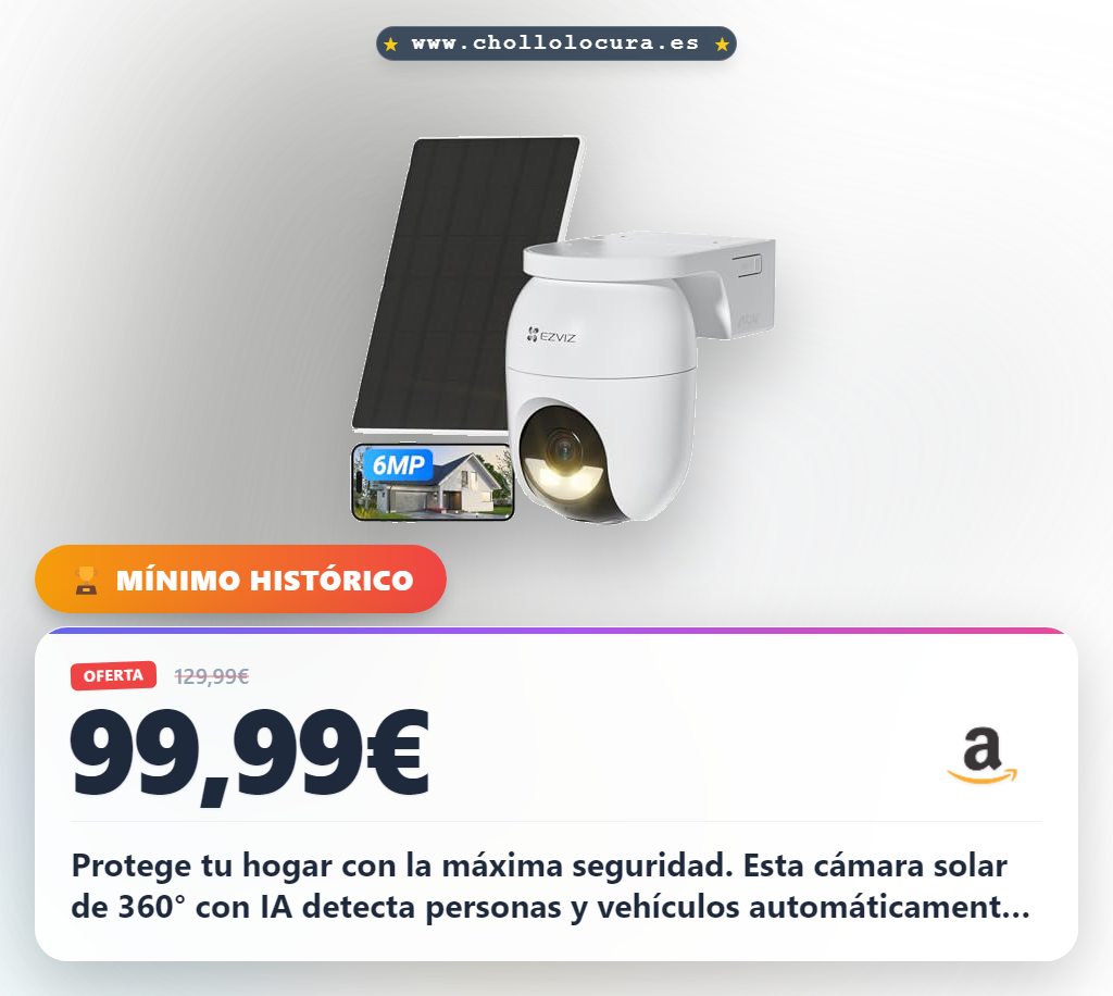 Protege tu hogar con la máxima seguridad. Esta cámara solar de 360° con IA detecta personas y vehículos automáticamente. Disfruta de visión nocturna a color y grabación continua sin cables. Instalación fácil y energía solar: vigilancia inteligente y sin preocupaciones.