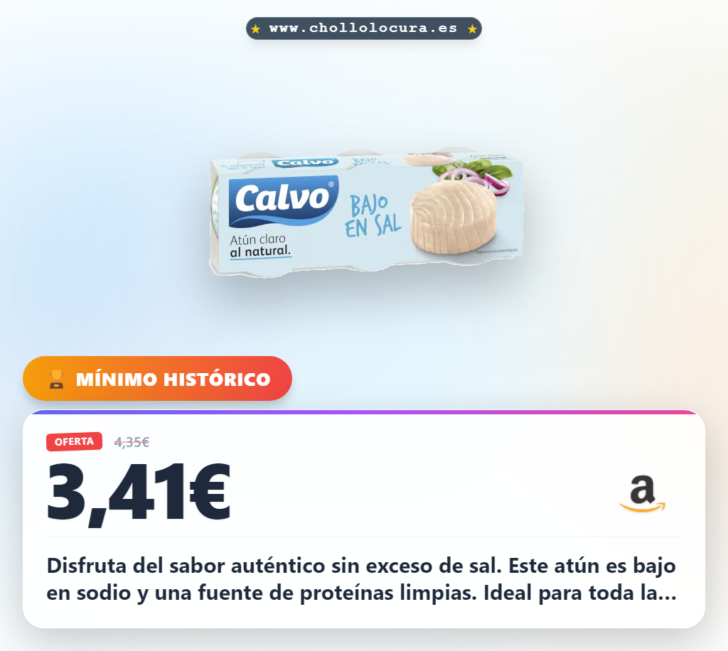 Aprovecha el atún claro al natural bajo en sal para obtener proteínas limpias y un sabor óptimo en oferta