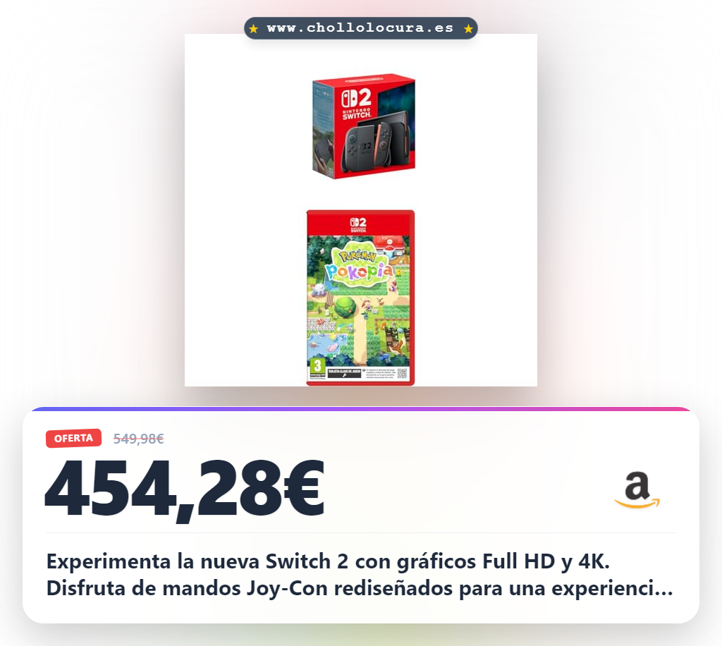 Consigue la Nintendo Switch 2 con mandos Joy-Con rediseñados y Pokémon Pokopia en oferta histórica