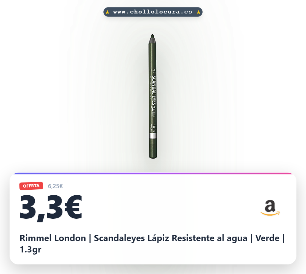 Rimmel London | Scandaleyes Lápiz Resistente al agua | Verde | 1.3gr