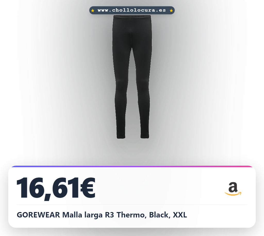GOREWEAR Malla larga R3 Thermo, Black, XXL