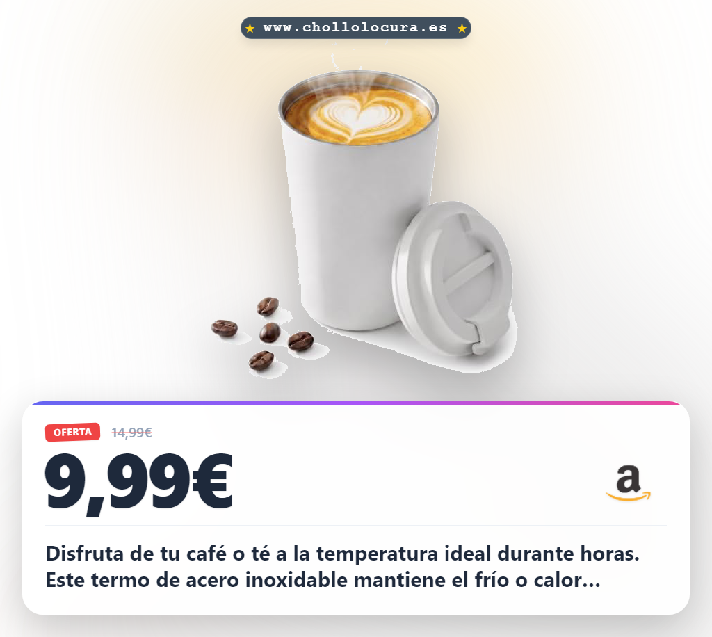 Aprovecha esta taza termo de acero inoxidable para mantener tu café o té caliente por 6 horas al mejor precio