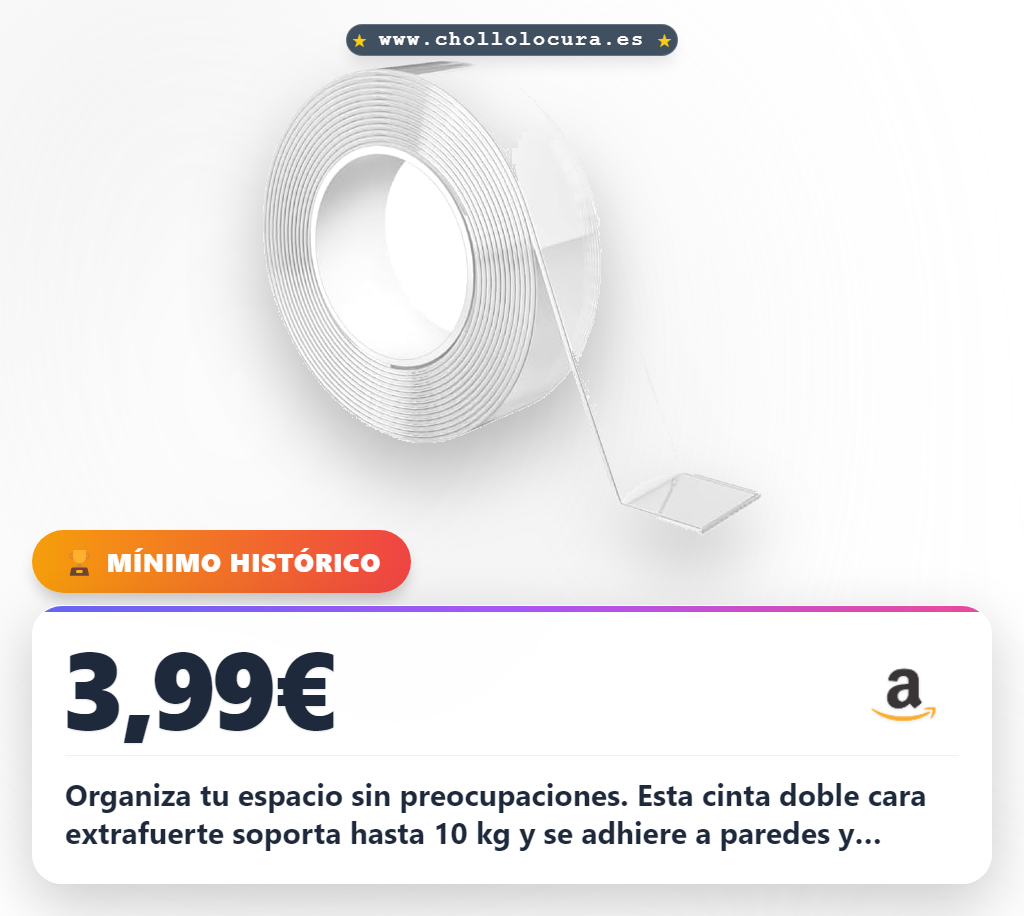 Consigue cinta adhesiva doble cara extrafuerte de 3 metros resistente al agua para paredes y alfombras al mejor precio