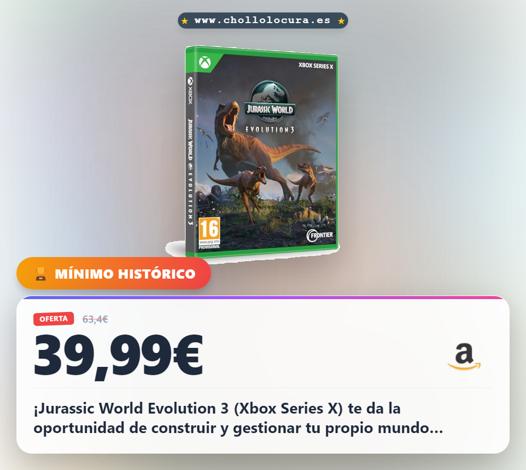¡Construye tu mundo jurásico! Jurassic World Evolution 3: Gestiona especies, crea parques y deja que los dinosaurios formen familias. ¡Atrévete a crear!
