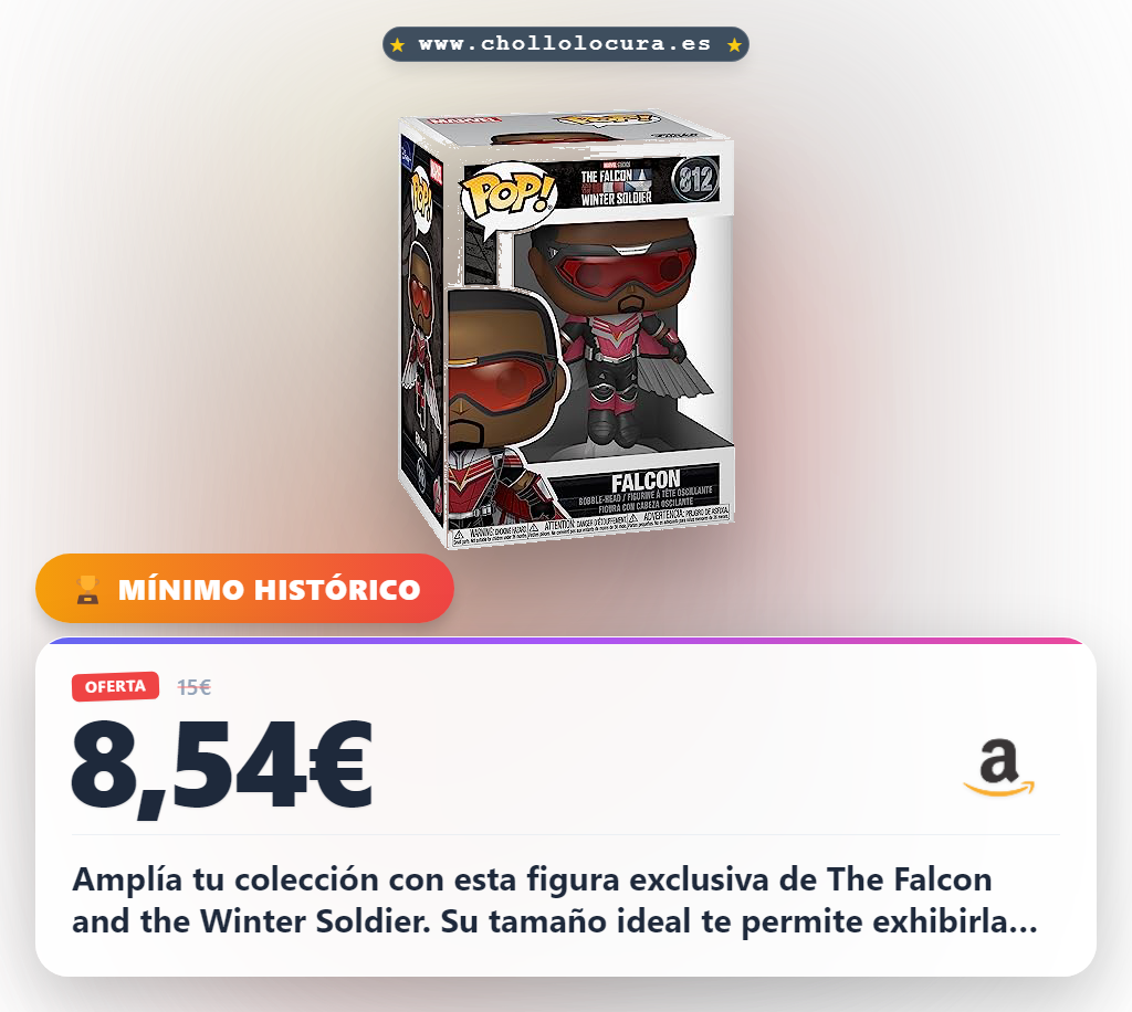 Aprovecha esta mini figura Funko Pop The Falcon and the Winter Soldier de vinilo para tu colección al mejor precio
