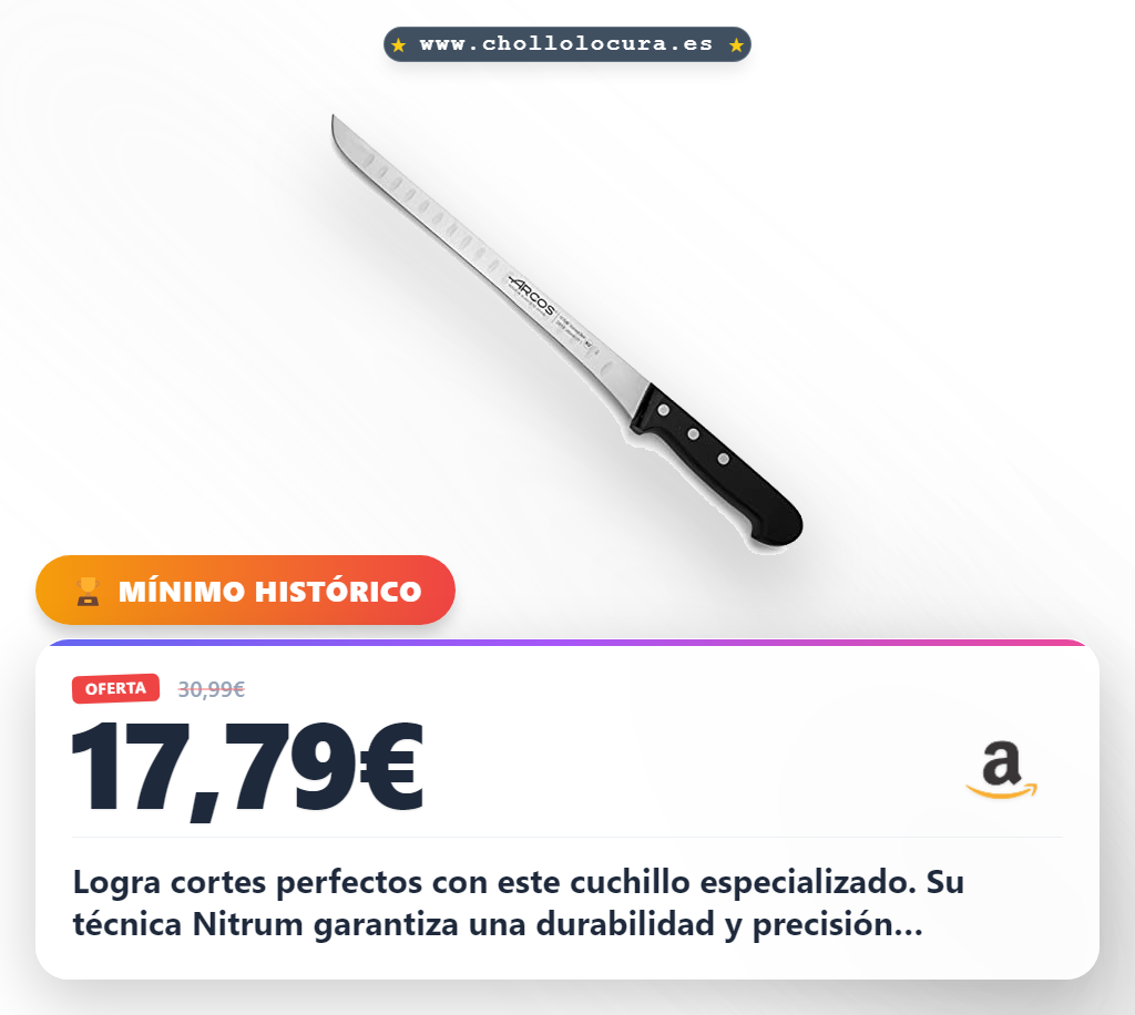 Aprovecha el cuchillo jamonero Arcos de acero Nitrum para un corte profesional y duradero al mejor precio