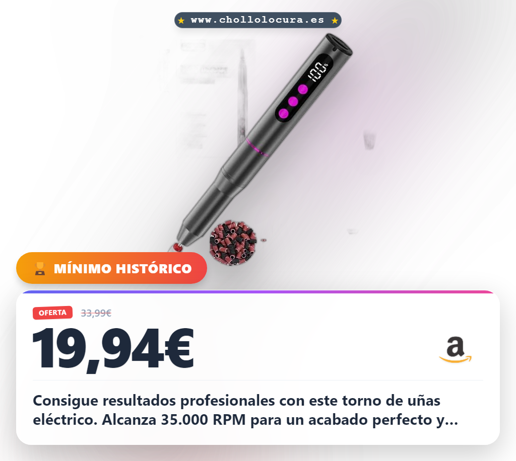 Aprovecha este torno para uñas profesional 12 en 1 con lima eléctrica y brocas de cerámica al mejor precio