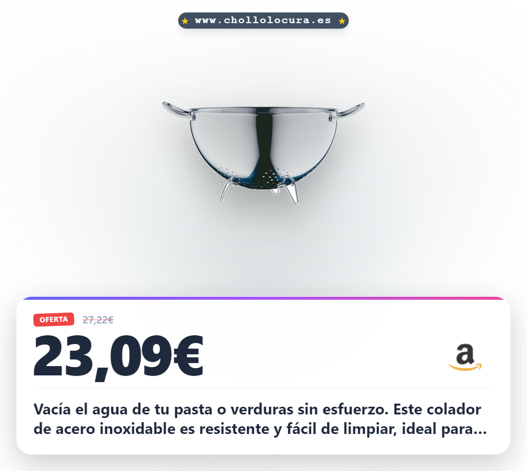 Aprovecha este colador de acero inoxidable WMF Gourmet 24 cm con patas, duradero y apto para lavavajillas al mejor precio