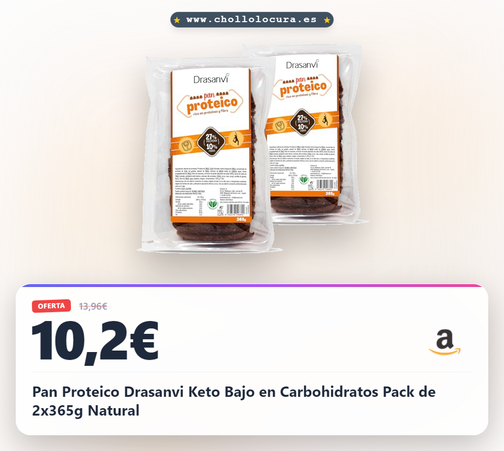 Pan Proteico Drasanvi Keto Bajo en Carbohidratos Pack de 2x365g Natural