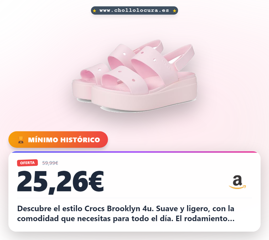 Aprovecha las sandalias Crocs Brooklyn Leche Rosa con base Croslite y rodamiento revolucionario