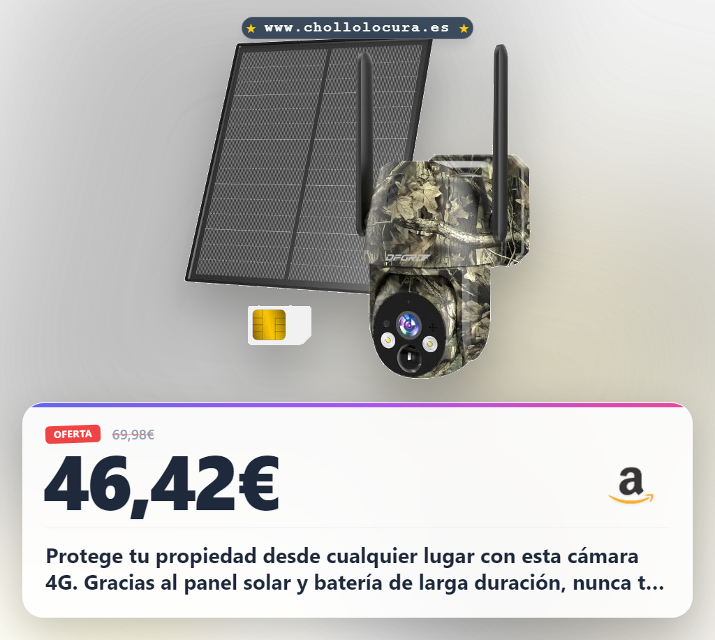 Consigue esta cámara 4G solar de 2K PTZ para ubicaciones remotas al mejor precio del año en oferta histórica