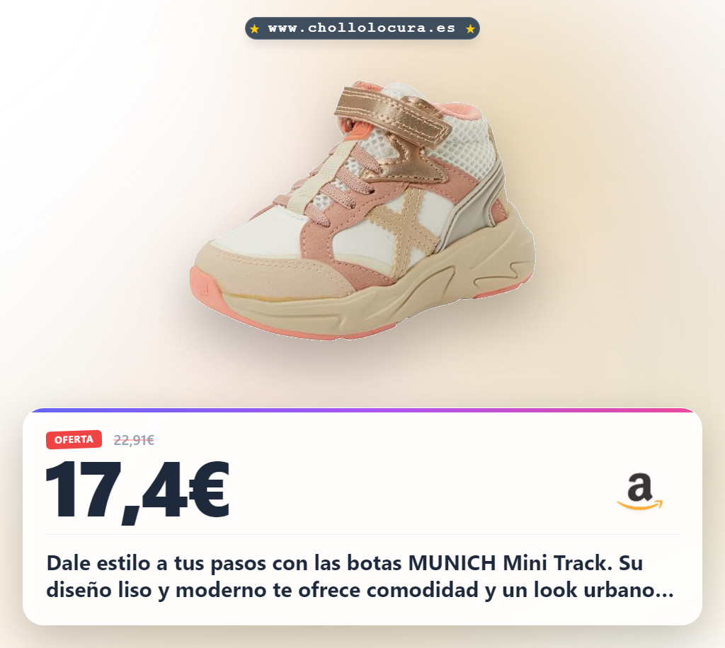 Aprovecha el Mini Track Boot VCO 30 de Munich con acabado liso al mejor precio