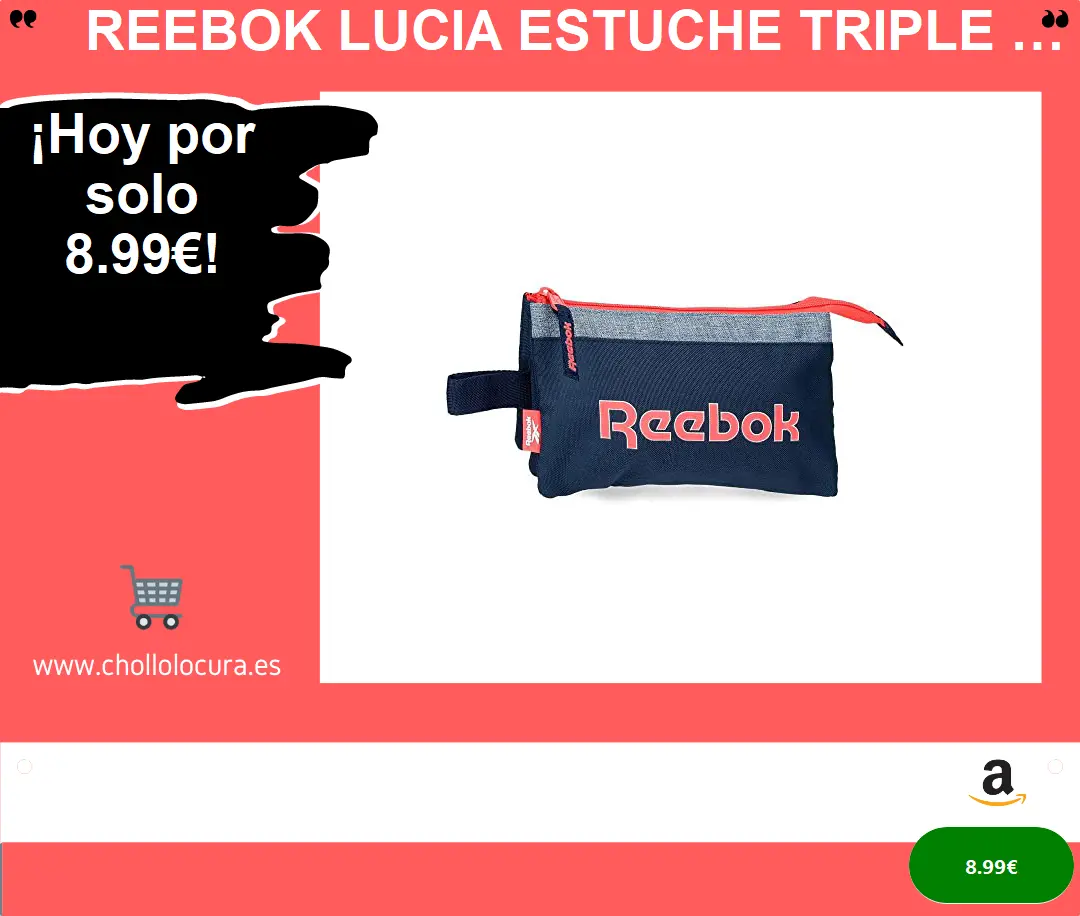 Reebok Lucia Estuche Triple Azul 22x12x5 cms Poliéster
