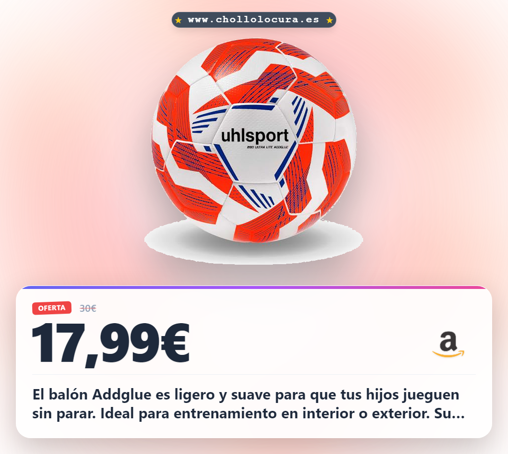Aprovecha el balón de fútbol uhlsport 290 Ultra Lite Addglue para niños y adolescentes en oferta histórica