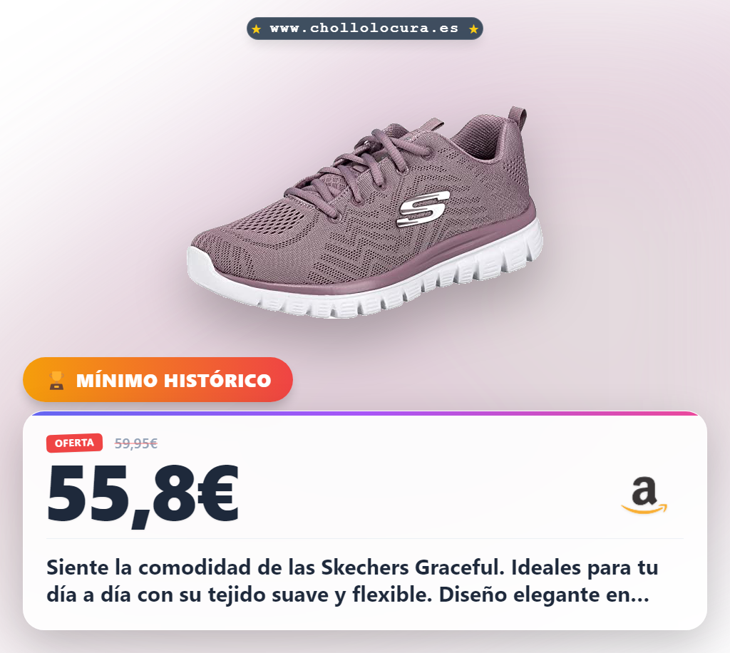 Siente la comodidad de las Skechers Graceful. Ideales para tu día a día con su tejido suave y flexible. Diseño elegante en lavanda y suela de poliuretano para caminar sin esfuerzo. ¡Estilo y confort garantizados!
