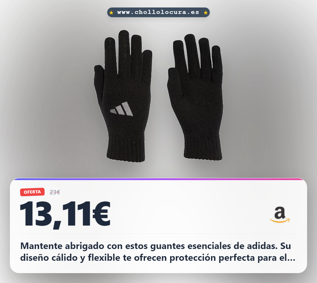 Descubre los guantes adidas unisex Essentials negros y grises con diseño cálido al mejor precio del año en oferta histórica