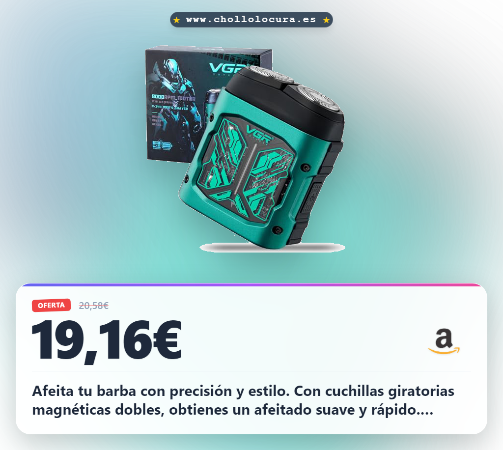 Consigue la afeitadora eléctrica portátil hombre con cuchillas giratorias magnéticas y carga USB en oferta