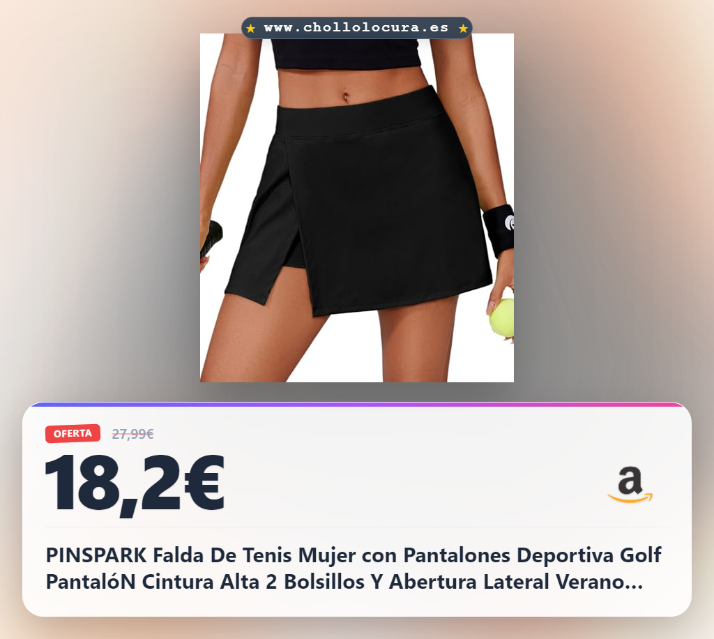 PINSPARK Falda De Tenis Mujer con Pantalones Deportiva Golf PantalóN Cintura Alta 2 Bolsillos Y Abertura Lateral Verano Minifalda Faldas Correr Senderismo Running