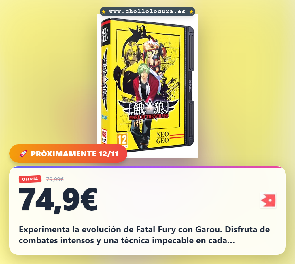 Aprovecha Garou: Mark of the Wolves NGAES, la evolución de Fatal Fury y obra maestra de SNK en oferta histórica