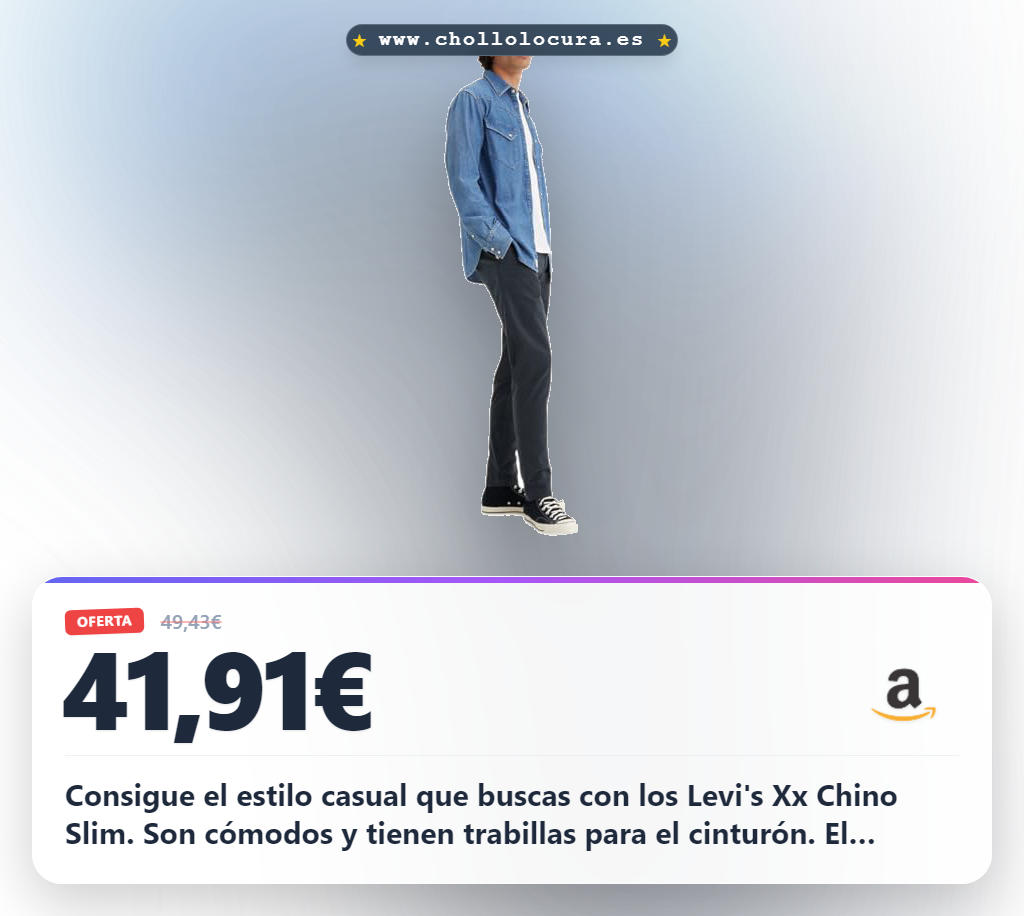 Logra el estilo casual con los pantalones Levi's Xx Chino Slim Ii en Baltic Navy. Comodidad y trabillas para cinturón a precio de chollo.