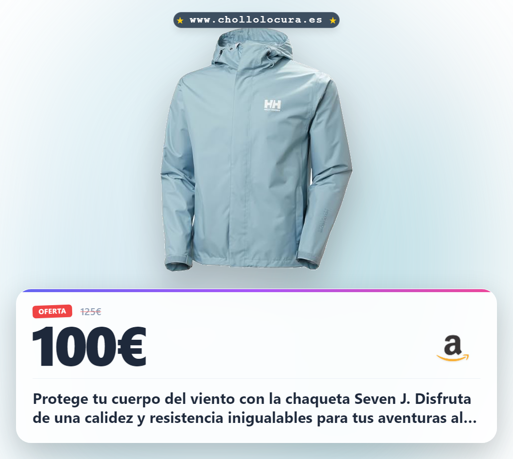 Aprovecha la chaqueta Helly Hansen Seven J azul viento talla XL al mejor precio de oferta