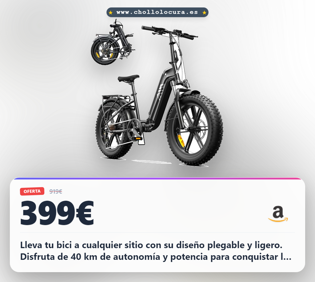 Disfruta de la TST Bicicleta Eléctrica Plegable Todo Terreno con suspensión y control por app. Máxima autonomía para ciudad y montaña.