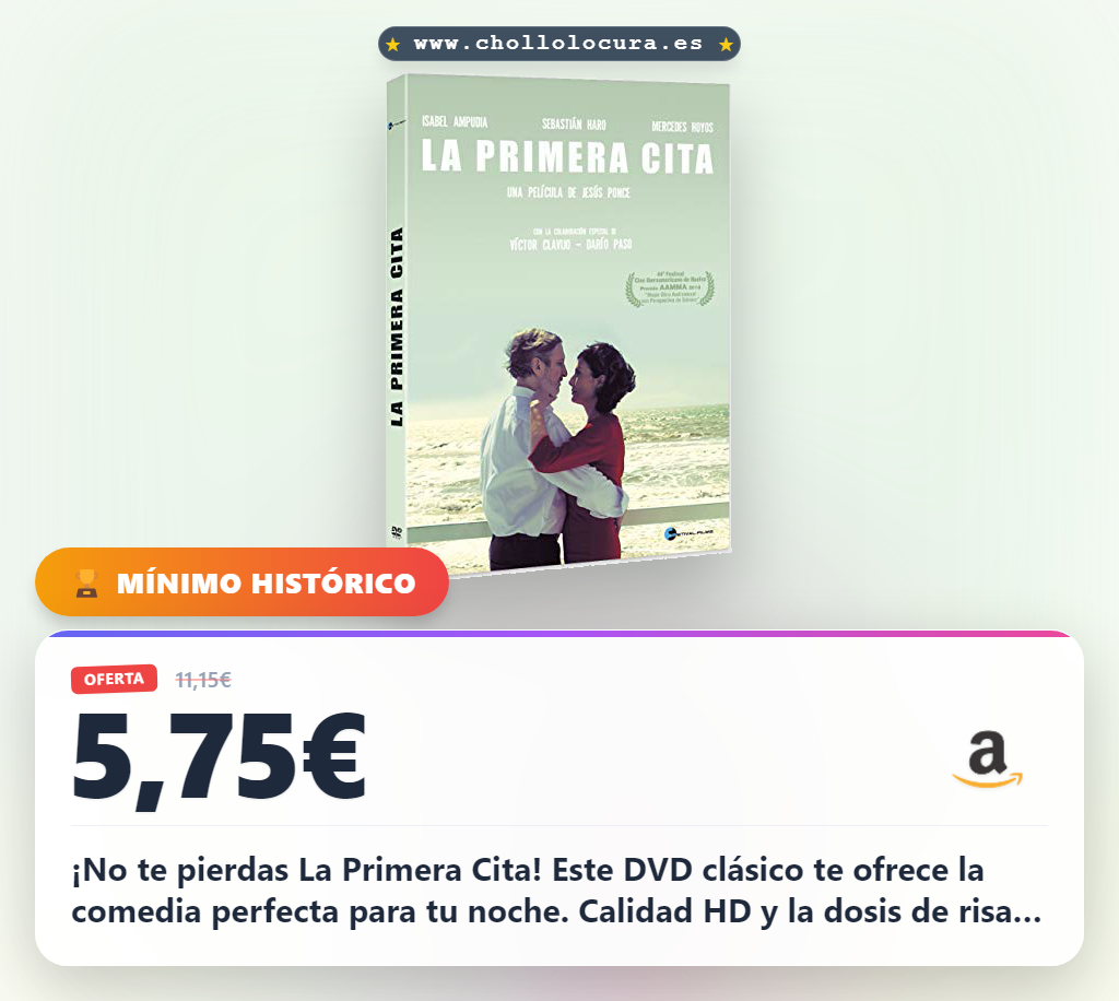 Consigue La Primera Cita DVD. ¡Oferta bomba! Ahorra este precio brutal y disfruta de la mejor película romántica.