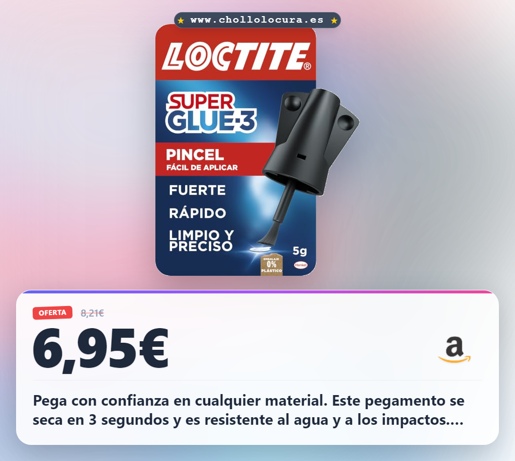 Aprovecha el pegamento universal Loctite Super Glue-3 Pincel resistente al agua y a impactos en oferta histórica