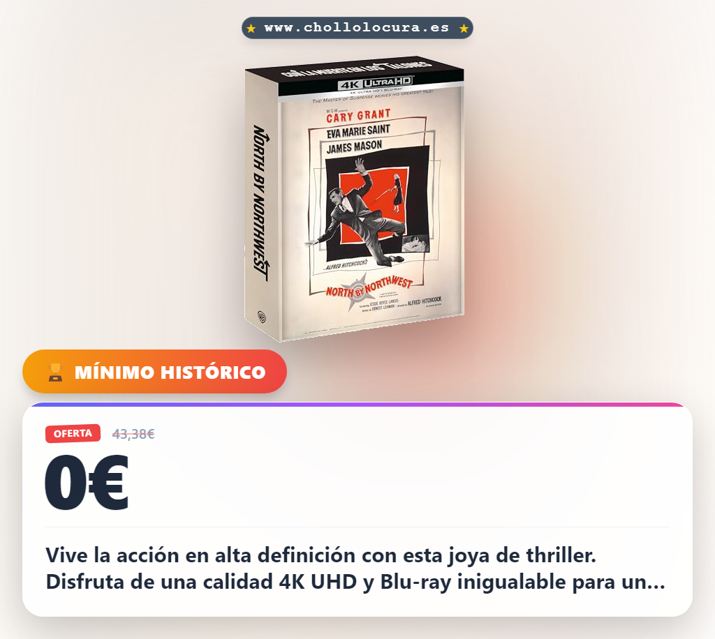 Disfruta Con la muerte en los talones 4K UHD y Blu-ray con edición especial metálica al mejor precio