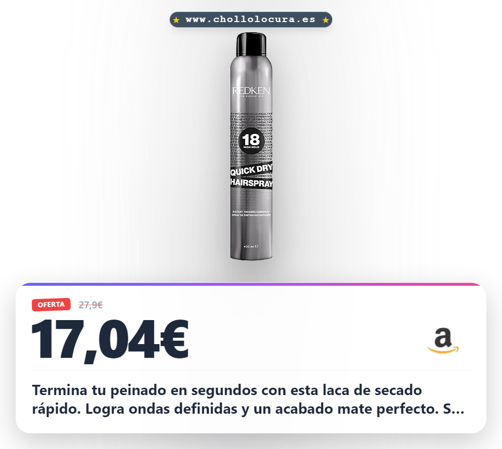 Encuentra Laca Redken Quick Dry 400ml: fijación media, acabado mate y secado rápido al mejor precio.