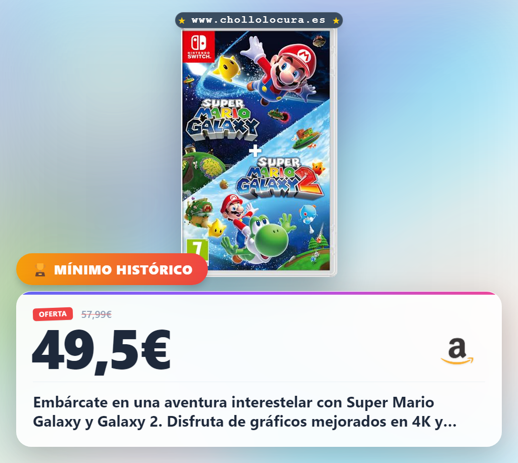 Aprovecha Super Mario Galaxy y Galaxy 2 para Switch con gráficos 4K y modo cooperativo en oferta histórica