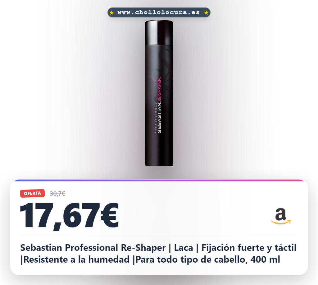 Sebastian Professional Re-Shaper | Laca | Fijación fuerte y táctil |Resistente a la humedad |Para todo tipo de cabello, 400 ml