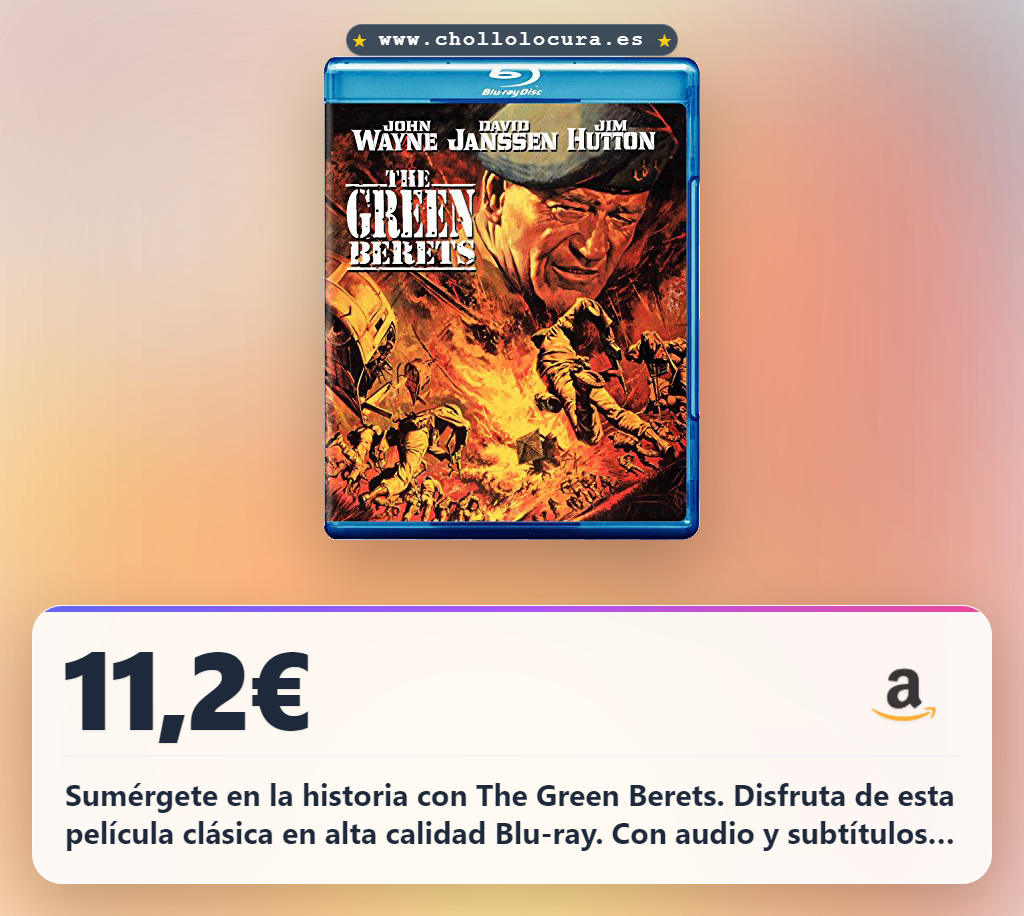 Descubre The Green Berets [Blu-ray] 1968 con audio en español y subtítulos a precio de chollo