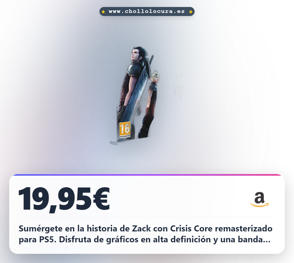 Aprovecha Crisis Core Final Fantasy VII Reunion para PS5 con gráficos HD y banda sonora remasterizada