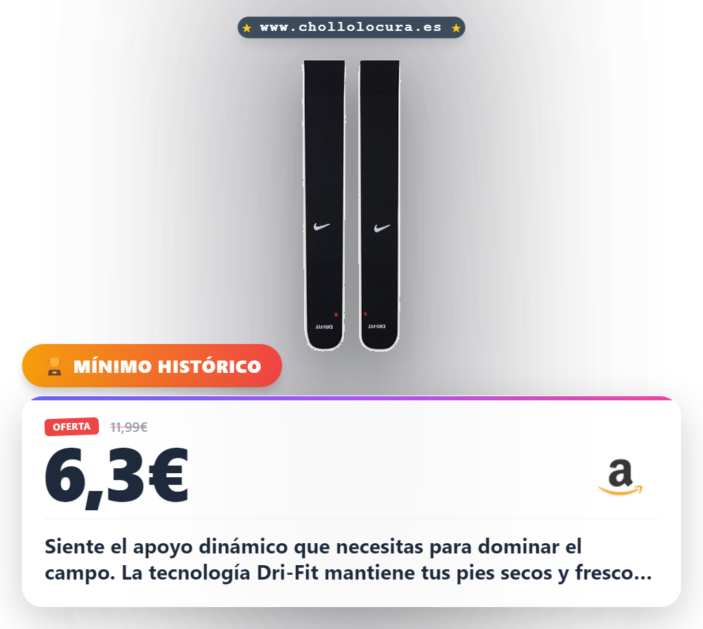 Consigue los calcetines de fútbol NIKE Knee High con Dri-Fit y soporte dinámico al mejor precio en oferta histórica para XL