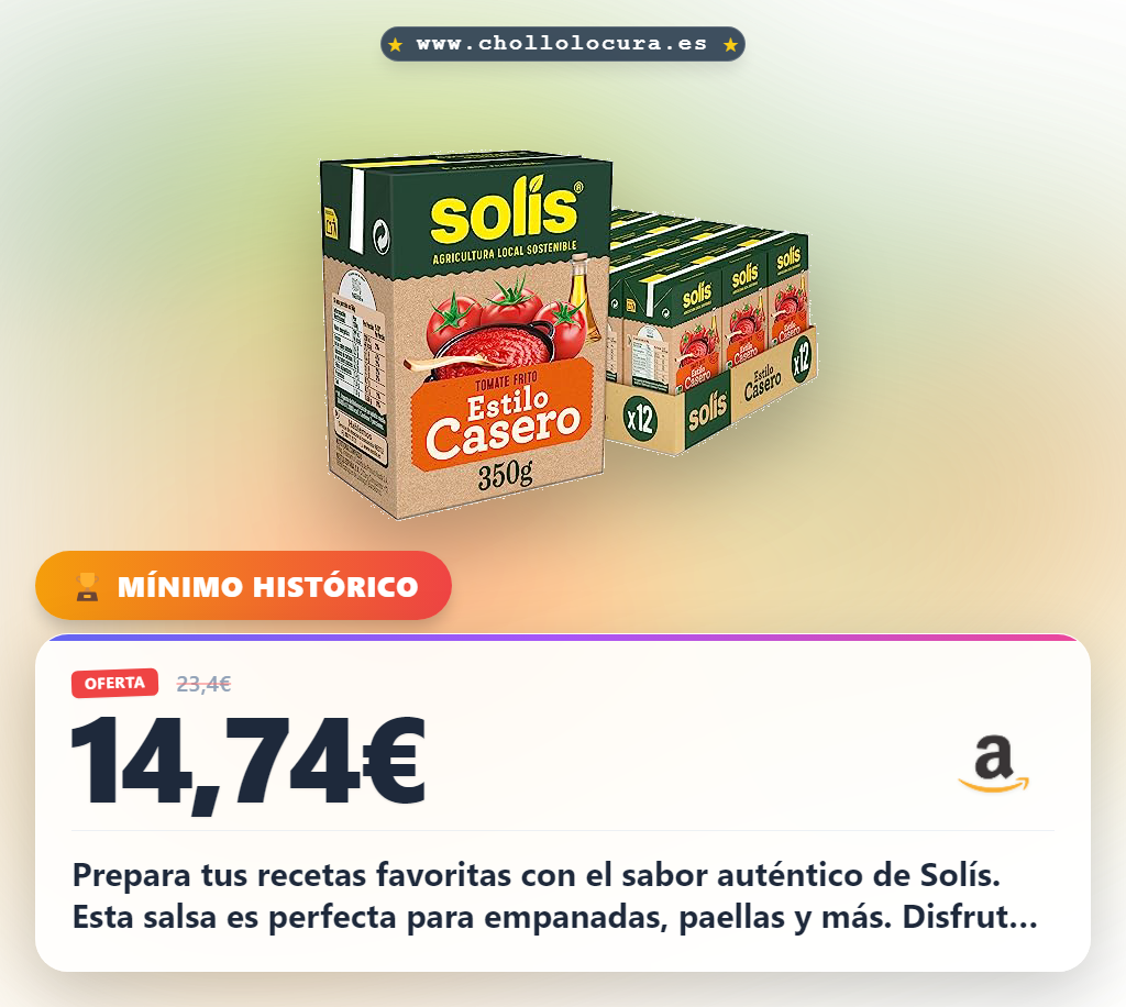 Aprovecha este tomate frito estilo casero Solís sin gluten y artesanal para tus recetas favoritas