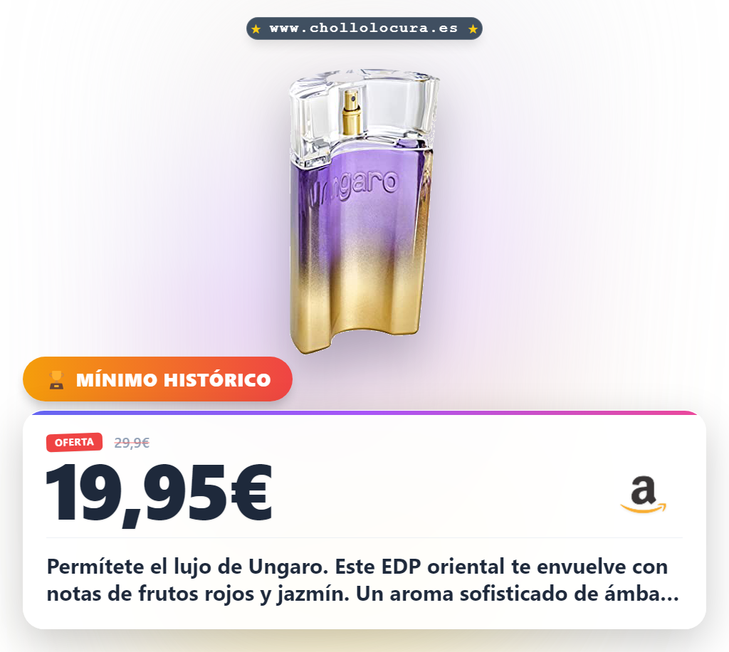 Encuentra el Eau De Parfum Ungaro Vapo 90 Ml: perfume oriental floral para mujer a precio de chollo