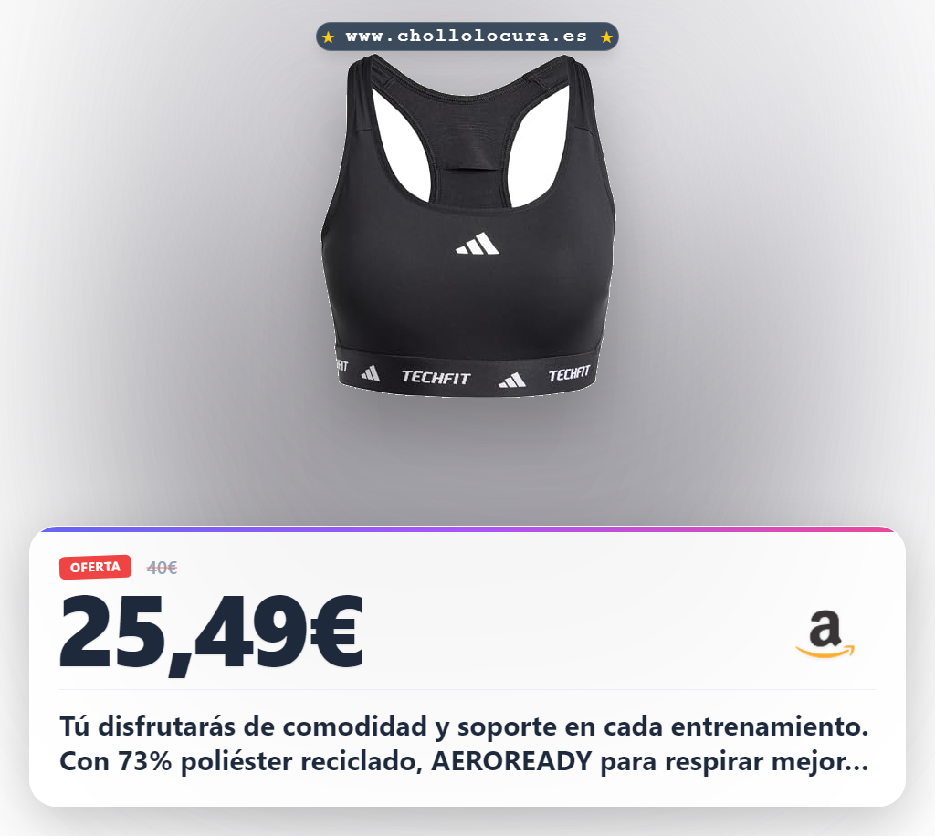 adidas Donna Techfit Bra, Black, XL