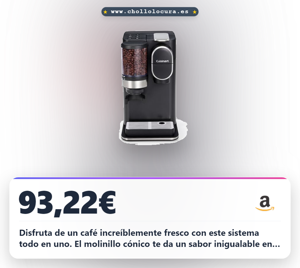 Obtén la cafetera Cuisinart One Cup Grind And Brew con molinillo cónico y 3 tamaños de taza a precio de chollo en oferta histórica
